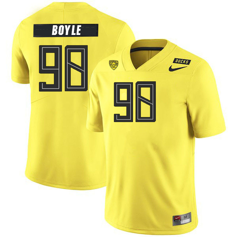 Men #98 Andrew Boyle Oregon Ducks College Football Jerseys Stitched Sale-Yellow